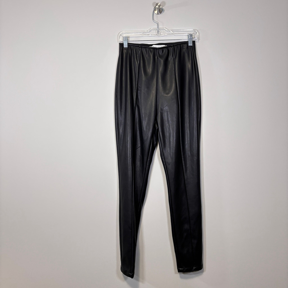 Tinseltown Juniors' Large Black Faux Leather High-Rise Skinny Pants NWOT - Picture 3 of 5
